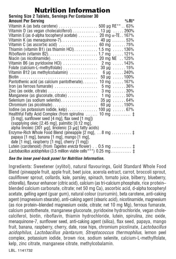 NaturesPlus Animal Parade Gold Assorted 120's 2 NaturesPlus Animal Parade Gold Assored Nutrient Values Aug 2022