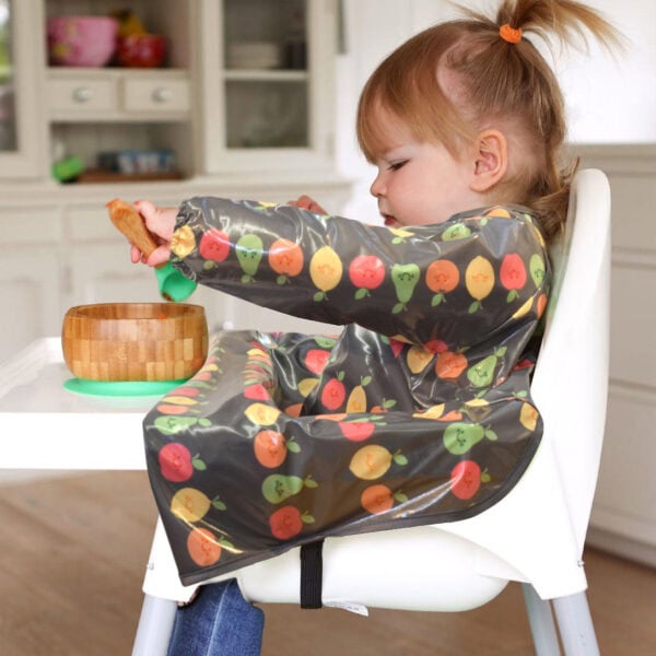 Wipeezee Coverall Weaning Bibs - Happy Fruit 2 bibetta wipeezee coverall grey happy fruit x